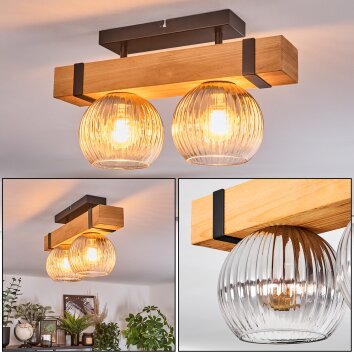 Sernadelo Plafonnier, Boule lumineuse Écru, Noir, 2 lumières