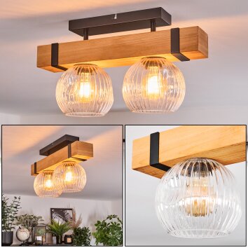 Sernadelo Plafonnier, Boule lumineuse Écru, Noir, 2 lumières