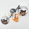 Koyoto Plafonnier, Boule lumineuse Ambre, Chrome, Clair, Fumé, 4 lumières