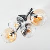 Koyoto Plafonnier, Boule lumineuse Ambre, Clair, Fumé, 4 lumières