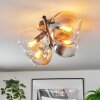 Koyoto Plafonnier, Boule lumineuse Ambre, Clair, Fumé, 4 lumières