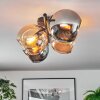 Koyoto Plafonnier, Boule lumineuse Ambre, Chrome, Fumé, 4 lumières