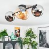 Koyoto Plafonnier, Boule lumineuse Ambre, Chrome, Fumé, 4 lumières