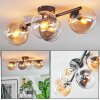 Gastor Plafonnier, Boule lumineuse Ambre, Clair, Fumé, 4 lumières