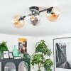 Gastor Plafonnier, Boule lumineuse Ambre, Clair, Fumé, 4 lumières