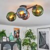 Koyoto Plafonnier, Boule lumineuse Bleu, Vert, Cuivré, 4 lumières