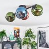 Koyoto Plafonnier, Boule lumineuse Bleu, Vert, Cuivré, 4 lumières