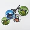 Gastor Plafonnier, Boule lumineuse Bleu, Chrome, Vert, Fumé, 4 lumières