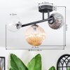 Chehalis Plafonnier, Boule lumineuse Ambre, Clair, Fumé, 3 lumières