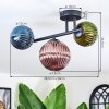 Chehalis Plafonnier, Boule lumineuse Bleu, Vert, Cuivré, 3 lumières