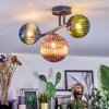 Chehalis Plafonnier, Boule lumineuse Bleu, Vert, Cuivré, 3 lumières