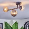Chehalis Plafonnier, Boule lumineuse Ambre, Clair, Fumé, 3 lumières