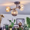 Chehalis Plafonnier, Boule lumineuse Ambre, Clair, Fumé, 3 lumières