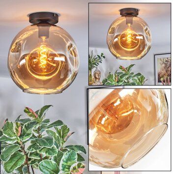 Ripoll Plafonnier, Boule lumineuse Ambre, 1 lumière