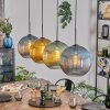 Koyoto Suspension, Boule lumineuse, Suspension Bleu, Or, Vert, 4 lumières