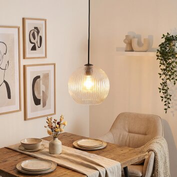 Koyoto Suspension, Boule lumineuse, Suspension 25 cm Clair, 1 lumière