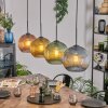 Koyoto Suspension, Boule lumineuse, Suspension Bleu, Or, Vert, Cuivré, 4 lumières