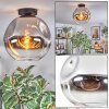Ripoll Plafonnier, Boule lumineuse Chrome, Clair, Fumé, 1 lumière