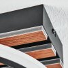 Galen Plafonnier LED Couleur bois, Noir, 1 lumière