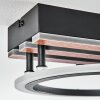 Galen Plafonnier LED Couleur bois, Noir, 1 lumière