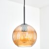 Koyoto Suspension, Boule lumineuse, Suspension 20 cm Ambre, 1 lumière