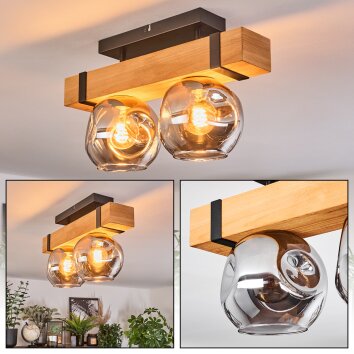 Sernadelo Plafonnier, Boule lumineuse Écru, Noir, 2 lumières