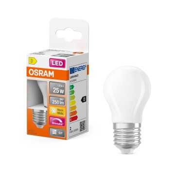 Luminaires Osram E27 LED 2.5 Watt blanc chaud dimmable 250 Lumen