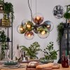 Gastor Suspension, Boule lumineuse, Suspension Bleu, Vert, Clair, Cuivré, 8 lumières