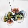 Gastor Suspension, Boule lumineuse, Suspension Bleu, Vert, Clair, Cuivré, 8 lumières