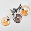 Koyoto Plafonnier, Boule lumineuse Ambre, Clair, Fumé, 4 lumières