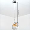 Ripoll Suspension, Boule lumineuse, Suspension Ambre, Clair, 1 lumière