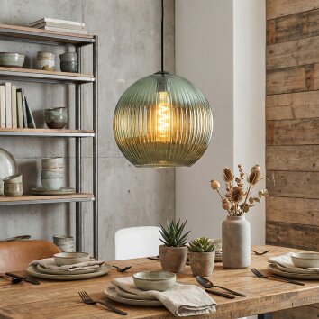 Koyoto Suspension, Boule lumineuse, Suspension Vert, 1 lumière