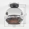 Ripoll Plafonnier, Boule lumineuse Chrome, Fumé, 1 lumière