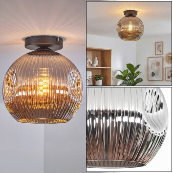 Ripoll Plafonnier, Boule lumineuse Chrome, Fumé, 1 lumière