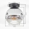 Ripoll Plafonnier, Boule lumineuse Chrome, Clair, Fumé, 1 lumière