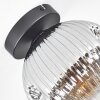 Ripoll Plafonnier, Boule lumineuse Chrome, Clair, Fumé, 1 lumière