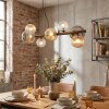 Chehalis Suspension, Boule lumineuse, Suspension Ambre, Clair, Fumé, 8 lumières