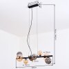 Chehalis Suspension, Boule lumineuse, Suspension Ambre, Fumé, 8 lumières