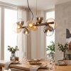 Chehalis Suspension, Boule lumineuse, Suspension Ambre, Clair, Fumé, 8 lumières
