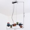 Chehalis Suspension, Boule lumineuse, Suspension Bleu, Vert, Cuivré, 8 lumières