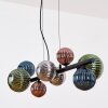 Chehalis Suspension, Boule lumineuse, Suspension Bleu, Vert, Cuivré, Fumé, 8 lumières
