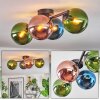 Gastor Plafonnier, Boule lumineuse Bleu, Vert, Cuivré, 4 lumières