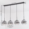 Koyoto Suspension, Boule lumineuse, Suspension Clair, Fumé, 4 lumières