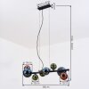Chehalis Suspension, Boule lumineuse, Suspension Bleu, Vert, Cuivré, 8 lumières