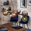 Chehalis Suspension, Boule lumineuse, Suspension Bleu, Chrome, Vert, Clair, Cuivré, Fumé, 8 lumières