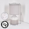 Mirvel Lampe à poser Gris, Blanc, 1 lumière