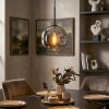 Ripoll Suspension, Boule lumineuse, Suspension Chrome, Fumé, 1 lumière