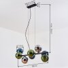 Gastor Suspension, Boule lumineuse, Suspension Bleu, Chrome, Vert, Fumé, 8 lumières
