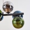 Gastor Suspension, Boule lumineuse, Suspension Bleu, Chrome, Vert, Fumé, 8 lumières