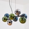 Gastor Suspension, Boule lumineuse, Suspension Bleu, Chrome, Vert, Fumé, 8 lumières
